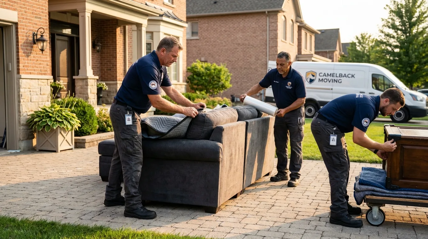 Large estate moving crew wrapping furniture in Silt, CO